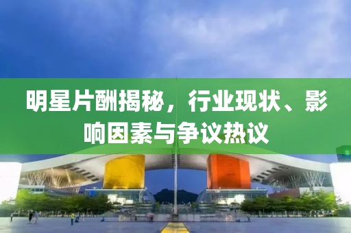 明星片酬揭秘，行业现状、影响因素与争议热议