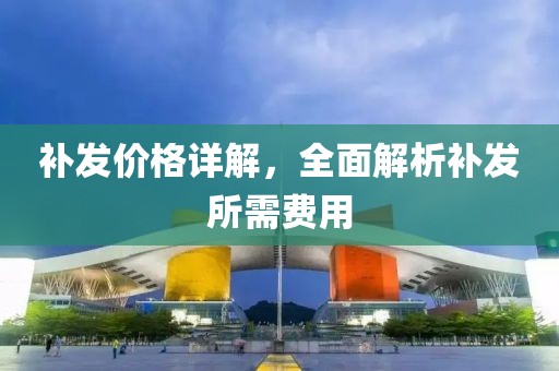 补发价格详解，全面解析补发所需费用