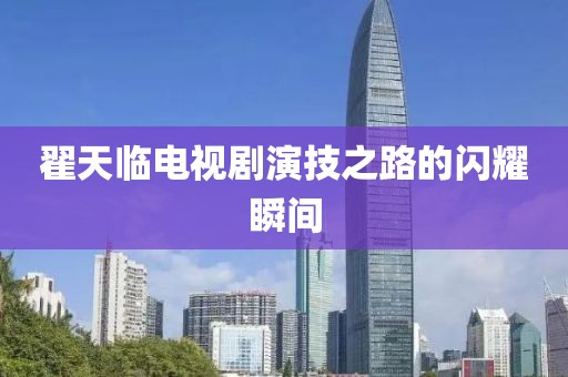 翟天临电视剧演技之路的闪耀瞬间