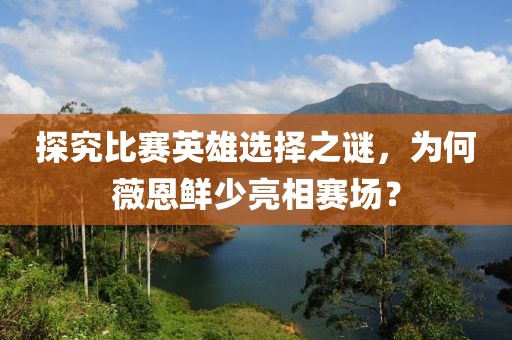 探究比赛英雄选择之谜，为何薇恩鲜少亮相赛场？