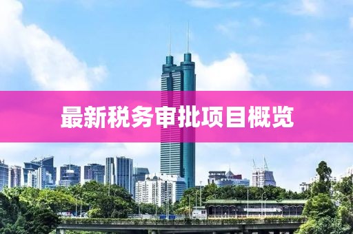 最新税务审批项目概览