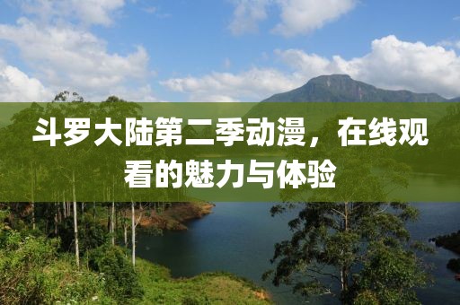 斗罗大陆第二季动漫，在线观看的魅力与体验