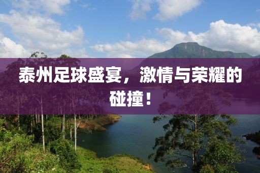 泰州足球盛宴，激情与荣耀的碰撞！