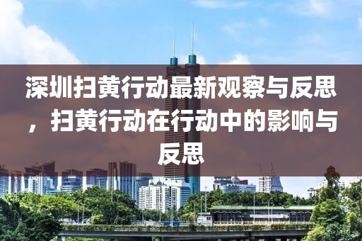 深圳扫黄行动最新观察与反思，扫黄行动在行动中的影响与反思