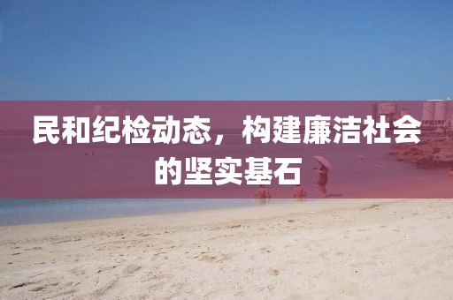 民和纪检动态，构建廉洁社会的坚实基石
