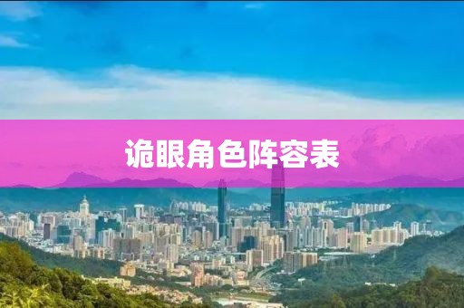 诡眼角色阵容表