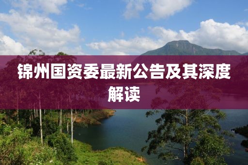 锦州国资委最新公告及其深度解读