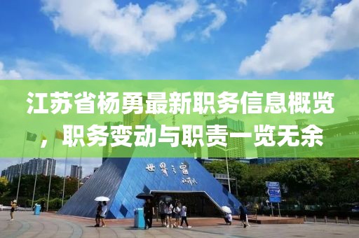 江苏省杨勇最新职务信息概览，职务变动与职责一览无余