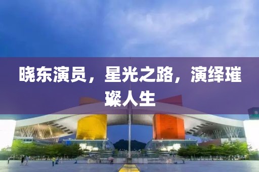 晓东演员，星光之路，演绎璀璨人生