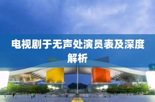 电视剧于无声处演员表及深度解析
