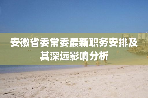 安徽省委常委最新职务安排及其深远影响分析