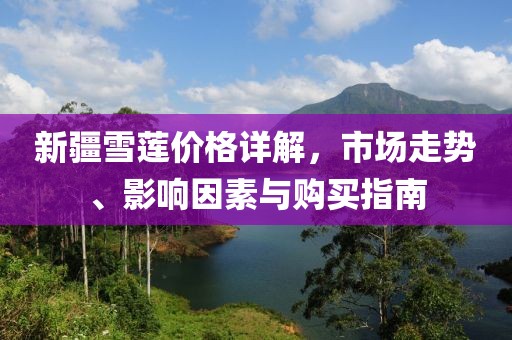 新疆雪莲价格详解，市场走势、影响因素与购买指南