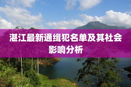 湛江最新通缉犯名单及其社会影响分析