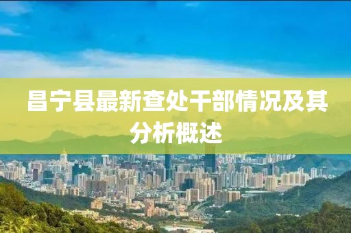 昌宁县最新查处干部情况及其分析概述