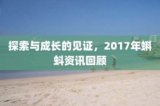 探索与成长的见证，2017年蝌蚪资讯回顾