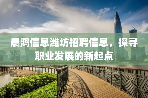 晨鸿信息潍坊招聘信息，探寻职业发展的新起点