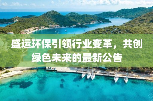 盛运环保引领行业变革，共创绿色未来的最新公告