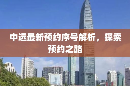 中远最新预约序号解析，探索预约之路