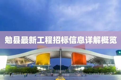 勉县最新工程招标信息详解概览