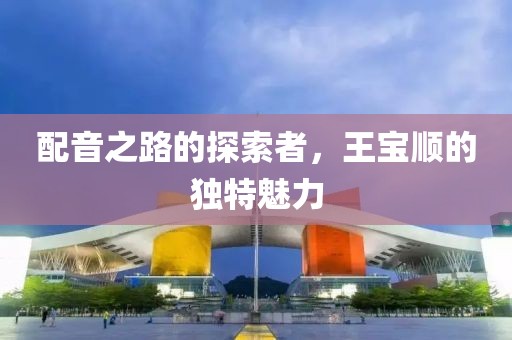 配音之路的探索者，王宝顺的独特魅力