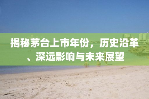 揭秘茅台上市年份，历史沿革、深远影响与未来展望