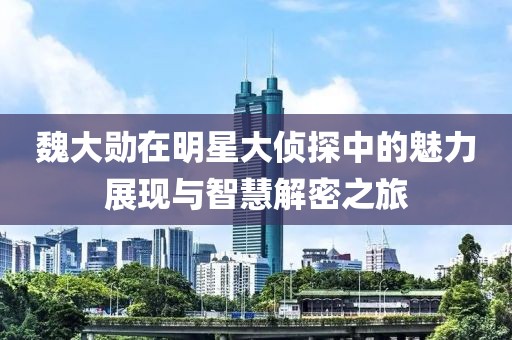 魏大勋在明星大侦探中的魅力展现与智慧解密之旅