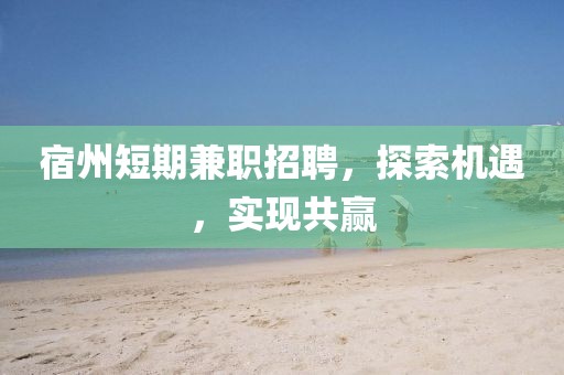 宿州短期兼职招聘，探索机遇，实现共赢