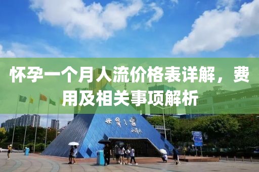 怀孕一个月人流价格表详解，费用及相关事项解析