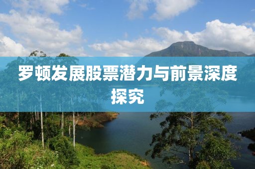 罗顿发展股票潜力与前景深度探究