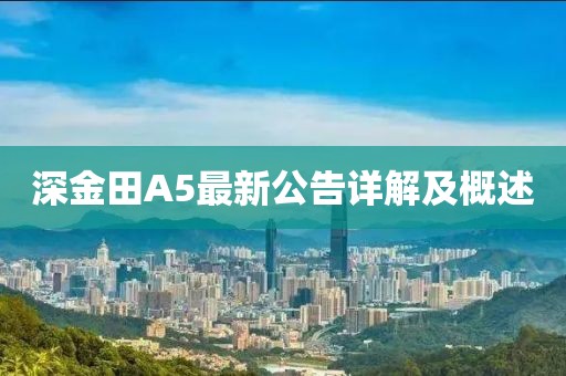 深金田A5最新公告详解及概述