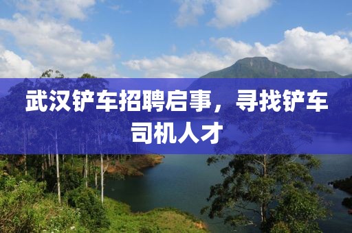 武汉铲车招聘启事，寻找铲车司机人才