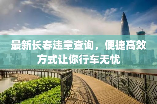 最新长春违章查询，便捷高效方式让你行车无忧