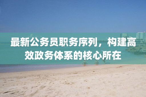 最新公务员职务序列，构建高效政务体系的核心所在