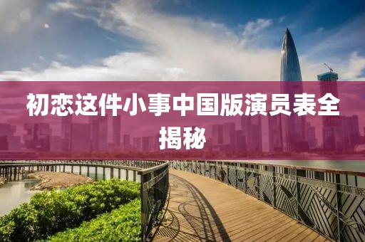 初恋这件小事中国版演员表全揭秘