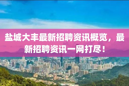 盐城大丰最新招聘资讯概览，最新招聘资讯一网打尽！