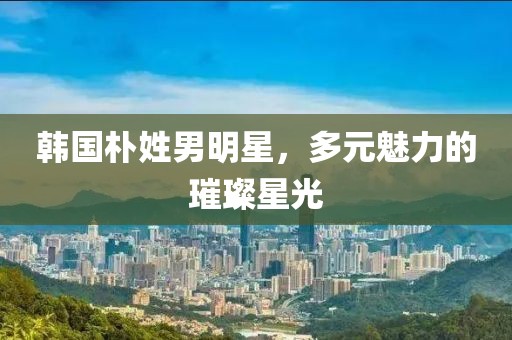 韩国朴姓男明星，多元魅力的璀璨星光