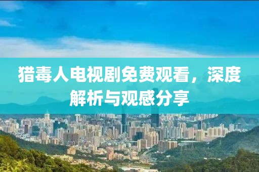 猎毒人电视剧免费观看，深度解析与观感分享