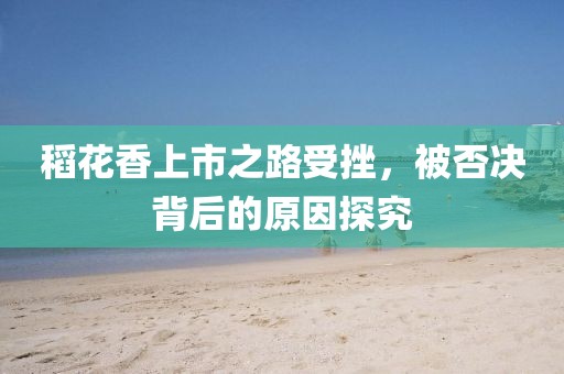 稻花香上市之路受挫，被否决背后的原因探究
