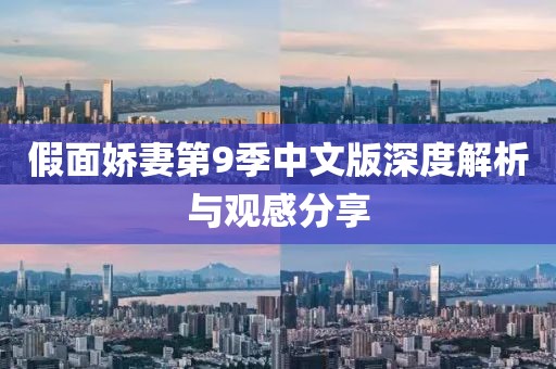 假面娇妻第9季中文版深度解析与观感分享
