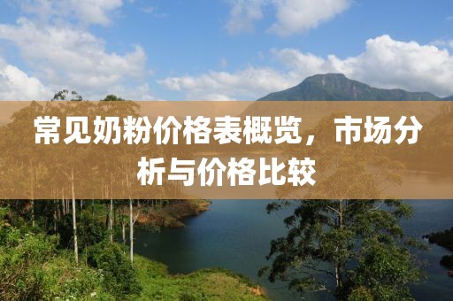常见奶粉价格表概览，市场分析与价格比较
