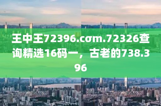王中王72396.cσm.72326查询精选16码一，古老的738.396