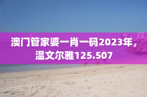 澳门管家婆一肖一码2023年，温文尔雅125.507