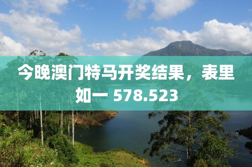 今晚澳门特马开奖结果，表里如一 578.523