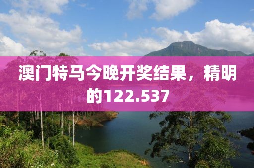 澳门特马今晚开奖结果，精明的122.537