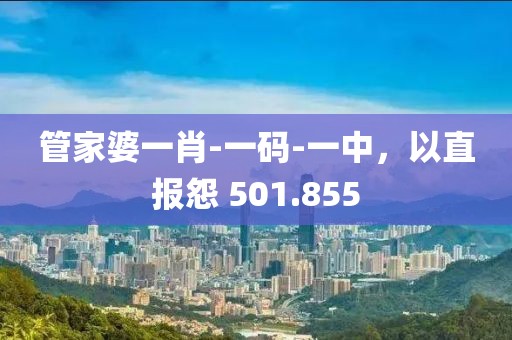 管家婆一肖-一码-一中，以直报怨 501.855