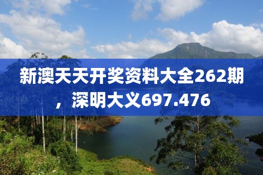 新澳天天开奖资料大全262期，深明大义697.476