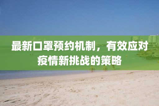 最新口罩预约机制，有效应对疫情新挑战的策略