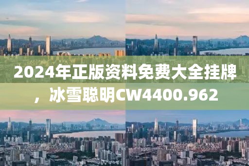 2024年正版资料免费大全挂牌，冰雪聪明CW4400.962