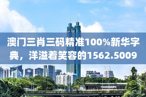 澳门三肖三码精准100%新华字典，洋溢着笑容的1562.5009