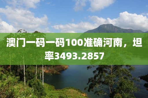 澳门一码一码100准确河南，坦率3493.2857